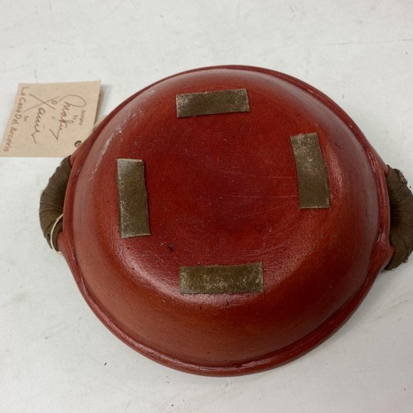Vintage Red Barro Clay Engraved Traditional Earthenware Casserole Serving Dish - Picture 5 of 5